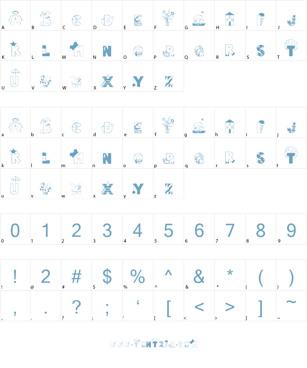 LMS A Is For Angel Font Character